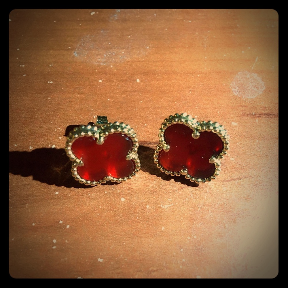 Red clover earrings